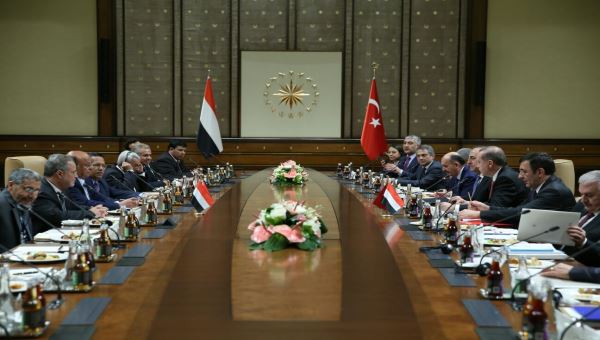 الرئيسان اليمني والتركي يعقدان جلسة مباحثات في انقرة