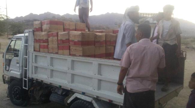 لحج: استكمال توزيع السلال الغذائية الإماراتية للنازحين في طور الباحة