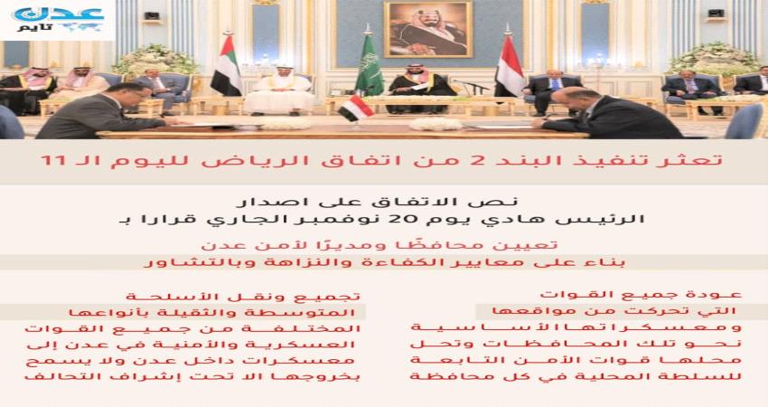 انفو جرافيك- تعثر تنفيذ البند 2 من اتفاق الرياض لليوم الـ 11