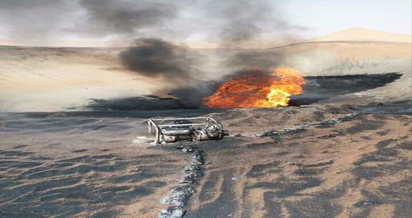 حريق ضخم يلتهم أكبر انابيب نقل النفط في #شبـوة"صورة"