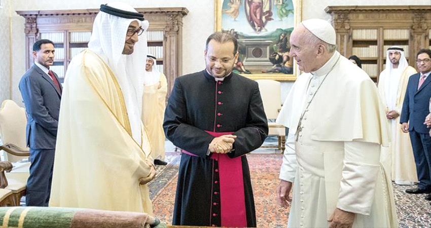 الإمارات تستعد للزيارة التاريخية المشتركة لبابا الكنيسة الكاثوليكية وشيخ الأزهر