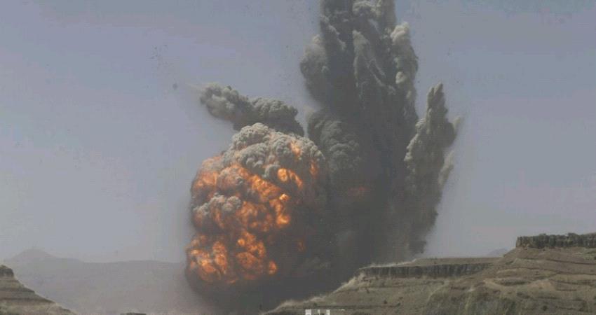 قصف جوي عنيف لطيران التحالف على مواقع الميليشيات #الحـوثية في #صعـدة