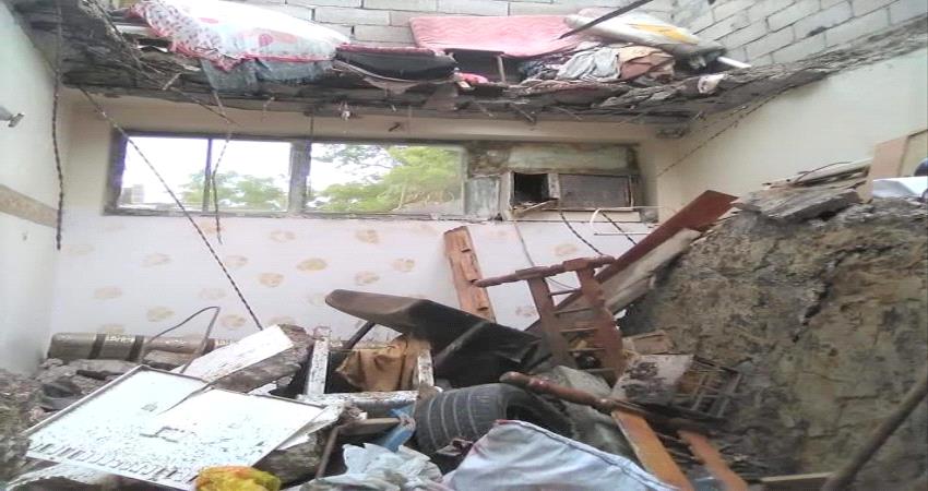 صورة- انهيار منزل بسبب الامطار في عدن
