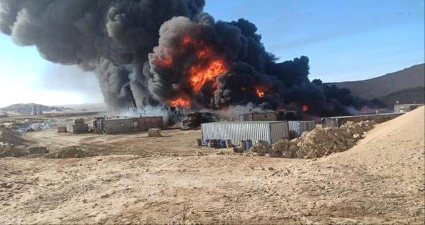 فيديو/ قصف صاروخي حوثي يستهدف محطة لضخ النفط في #مأرب 