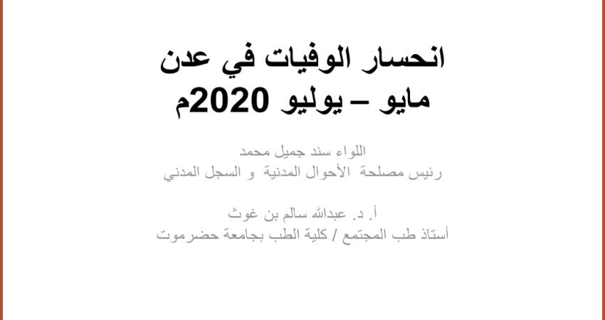 حصريا ..إنحسار الوفيات في عدن خلال مايو/ يوليو 2020 