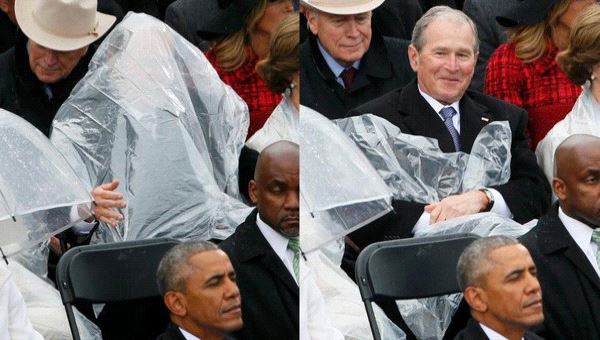 حاول أن تفهم ما الذي فعله بوش في حفل تنصيب #ترمب