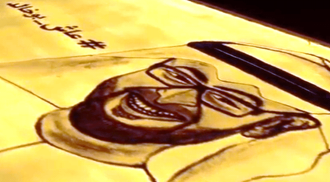 فيديو/ #عاش_بو_خالد  لوحة فنية ضخمة هدية #حضرموت لـ #الإمارات