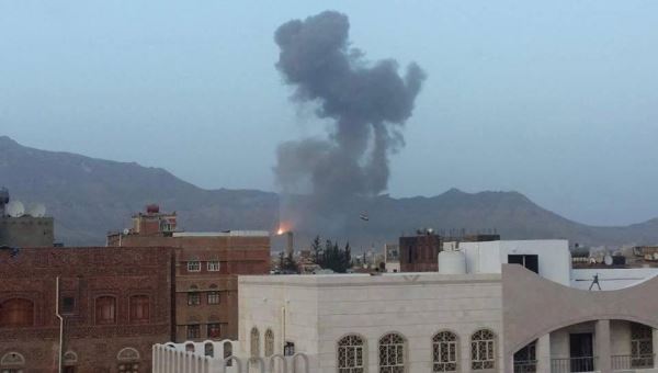 طائرات التحالف العربي تقصف مواقع للميليشيات الحوثية بصنعاء