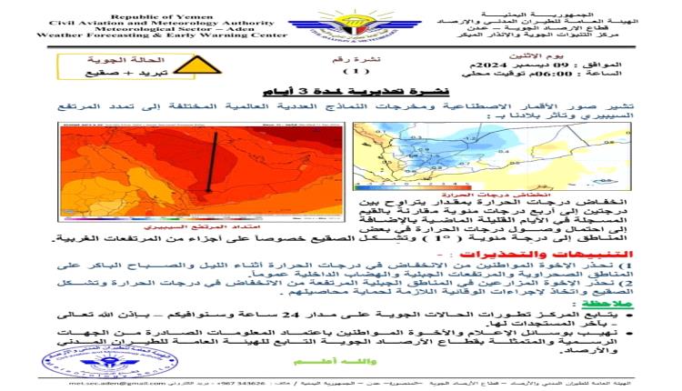 عاجل / تحذير من موجة صقيع خلال الأيام القادمة